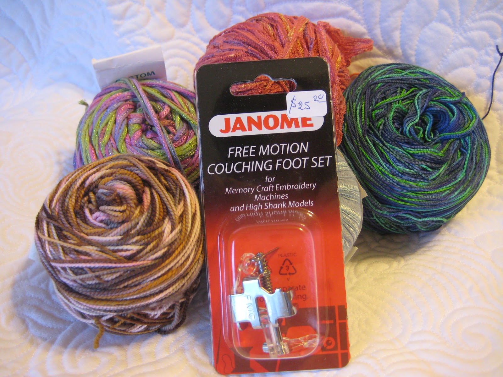 Amy's Free Motion Quilting Adventures Free Motion Couching on a Janome Part 3